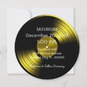 Retro Rock n Roll Vinyl Record Wedding Invitation Kaart (Achterkant)