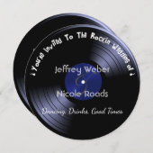 Retro Rock n Roll Vinyl Record Wedding Invitation Kaart (Voorkant / Achterkant)