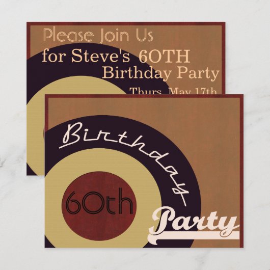 Retro Rock n'roll party Kaart (Voorkant / Achterkant)