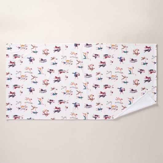 Retro Rock & Roll, Jiving, Dansachtergrond Badhanddoek (Badhanddoek)