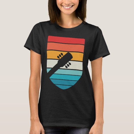Retro Rock & Roll Music en Guitar T-shirt (Voorkant)