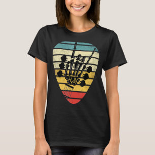 Retro Rock & Roll Skeleton  Guitar Music T-shirt