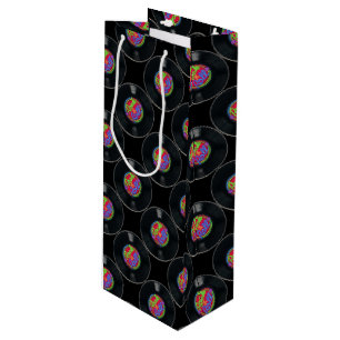 Retro Rock & Roll Vinyl Wine Gift Bag Wijn Cadeautas