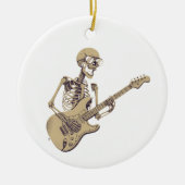 Retro Rock Skeleton Guitar Graphic Keramisch Ornament (Voorkant)