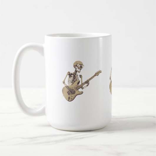 Retro Rock Skeleton Guitar Graphic Koffiemok (Links)