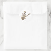 Retro Rock Skeleton Guitar Graphic Ronde Sticker (Tas)