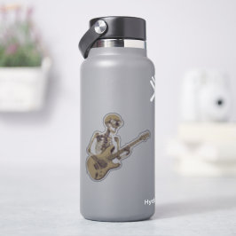 Retro Rock Skeleton Guitar Graphic Sticker