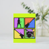 RETRO ROCK SQUARES BRIEFKAART (Staand voorkant)