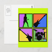 RETRO ROCK SQUARES BRIEFKAART (Voorkant / Achterkant)