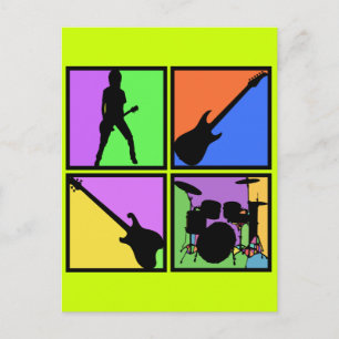 RETRO ROCK SQUARES BRIEFKAART