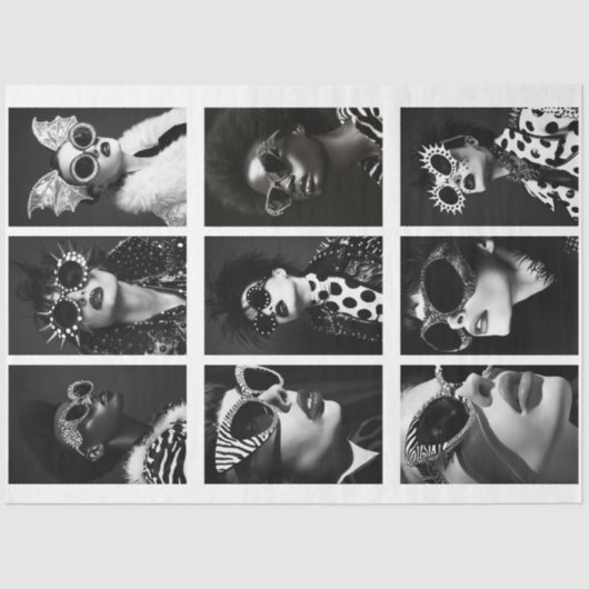 Retro Rock Star Glam Collage Decoupage Tissuepapier (Voorkant)