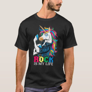 Retro Rock Symbol I Rock and Roll is mijn leven I  T-shirt