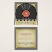 Retro Rock Vinyl Record Vierkante Visitekaartjes (Voorkant /achterkant)