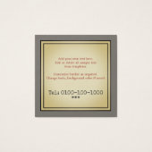 Retro Rock Vinyl Record Vierkante Visitekaartjes (Achterkant)