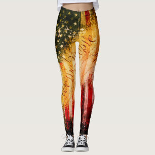 Retro Rock WE DE PEOPLE American Flag Leggings