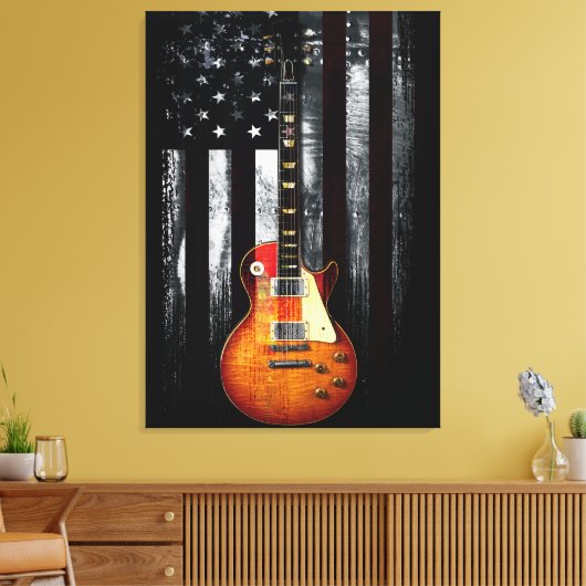 Retro Rock WE THE PEOPLE Amerikaanse vlag Canvas Afdruk (Insitu (Woonkamer))