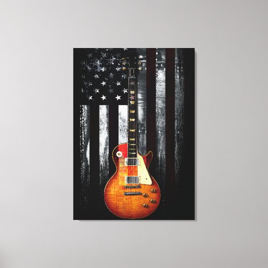 Retro Rock WE THE PEOPLE Amerikaanse vlag Canvas Afdruk (Voorkant)