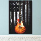 Retro Rock WE THE PEOPLE Amerikaanse vlag Canvas Afdruk (Insitu (Houten vloer))