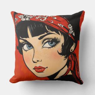 Retro Rockabilly Beauty Kussen
