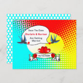 Retro Rockabilly Bruiloft Save The Date (Voorkant / Achterkant)