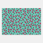 Retro Rockabilly Cherries op Polka Dots Inpakpapier Vel (Voorkant 3)
