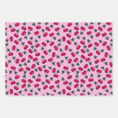 Retro Rockabilly Cherries op Polka Dots Inpakpapier Vel (Voorkant)