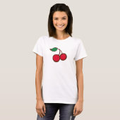 Retro Rockabilly Cherry T-Shirt Top (Voorkant volledig)