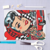 Retro Rockabilly Girl Comic Tissuepapier (Craft)