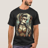 Retro Rockabilly Girl T-shirt (Voorkant)