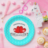 Retro Rockabilly Hearts Wedding Papieren Bordje (Feest)