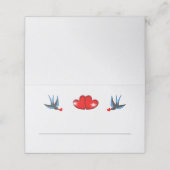 Retro Rockabilly Hearts Wedding Plaatskaartje (Buitenkant ongevouwen)