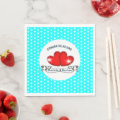 Retro Rockabilly Hearts Wedding Servet (Insitu)