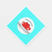 Retro Rockabilly Hearts Wedding Servet (Hoek)