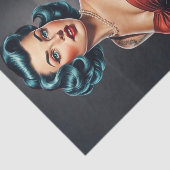 Retro Rockabilly Pinup Woman Decoupage Tissuepapier (Detail)