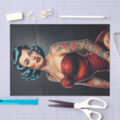 Retro Rockabilly Pinup Woman Decoupage Tissuepapier (Craft)