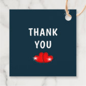 Retro Rockabilly Polka Dot Hearts Bruiloft Bedankjes Labels (Achterkant)