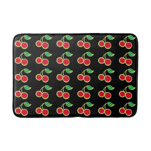 Retro Rockabilly Rood Kersen Badkamer Badmat Vloer