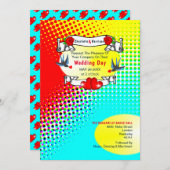 Retro Rockabilly Wedding Kaart (Voorkant / Achterkant)