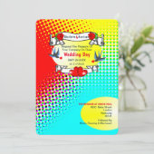 Retro Rockabilly Wedding Kaart (Staand voorkant)