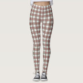 Retro Rockabilly Witte Geruite Leggings Broek (Voorkant)