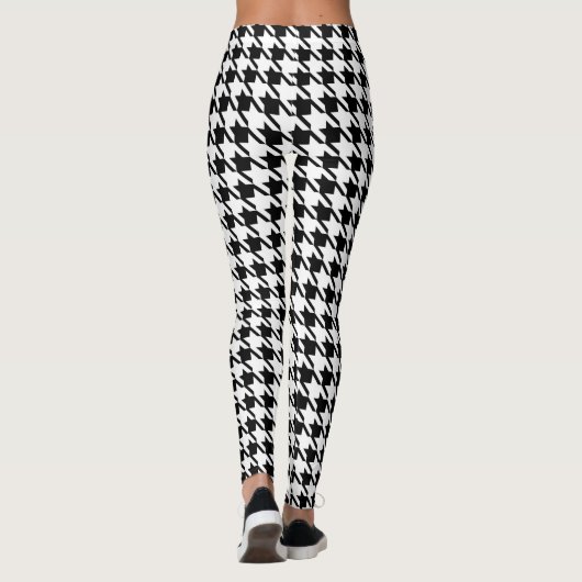 Retro Rockabilly Zwarte Houndstooth Leggings (Achterkant)
