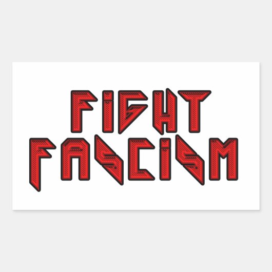 Retro Rocker - Fascisme bestrijden Rechthoekige Sticker (Voorkant)