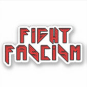 Retro Rocker - Fascisme bestrijden Sticker (Voorkant)