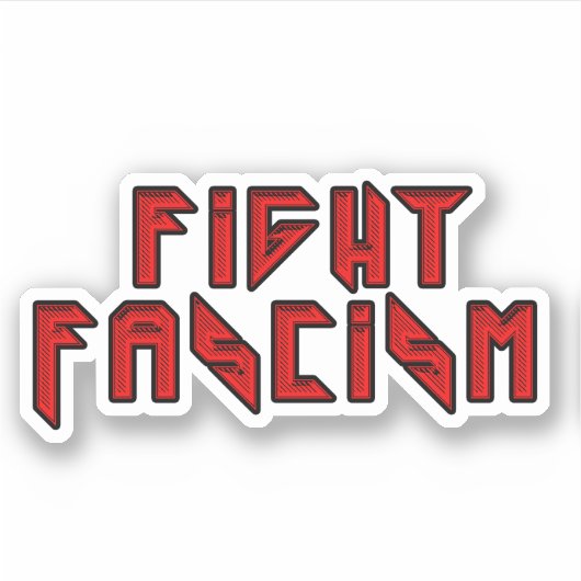 Retro Rocker - Fascisme bestrijden Sticker (Voorkant)