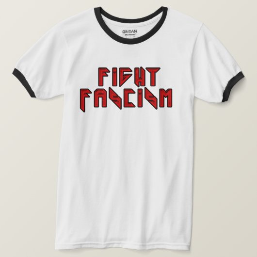 Retro Rocker - Fascisme bestrijden T-shirt (Design voorkant)