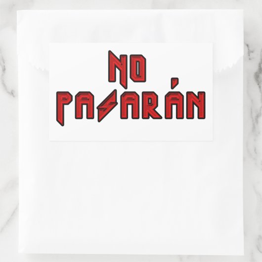 Retro Rocker - Geen Pasaran Rechthoekige Sticker (Tas)
