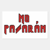 Retro Rocker - Geen Pasaran Rechthoekige Sticker (Voorkant)
