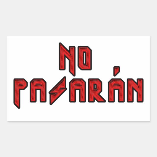 Retro Rocker - Geen Pasaran Rechthoekige Sticker (Voorkant)