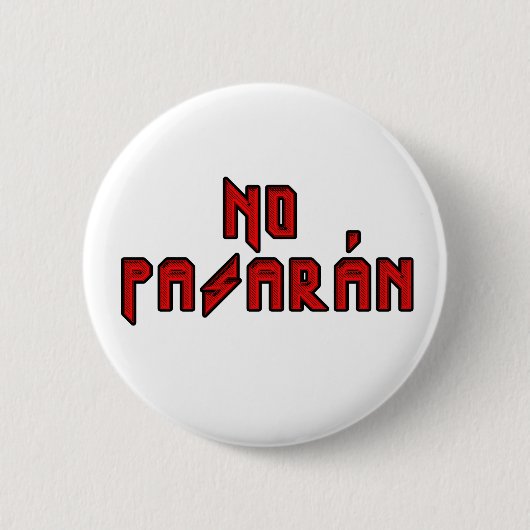 Retro Rocker - Geen Pasaran Ronde Button 5,7 Cm (Voorkant)