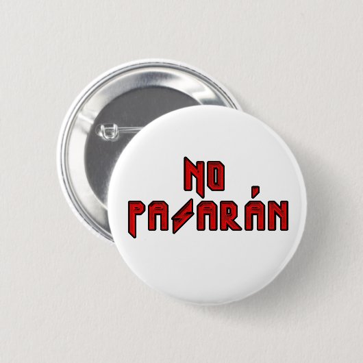 Retro Rocker - Geen Pasaran Ronde Button 5,7 Cm (Voorkant /achterkant)